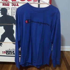 Men’s Large Dark Blue Champion Long Sleeve T-Shirt